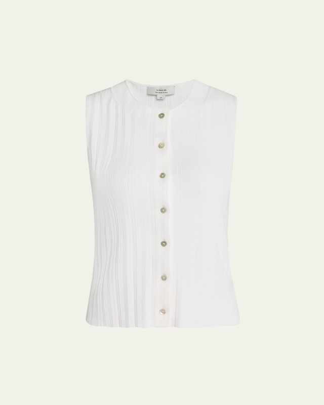 Button-Front Shell Sweater